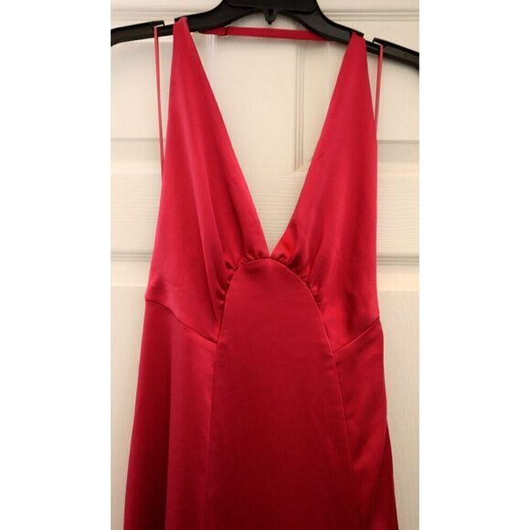 Free People OB1874583 Women's Sz Small Pink Satin Halter Low Back Maxi Dress - Picture 4 of 13